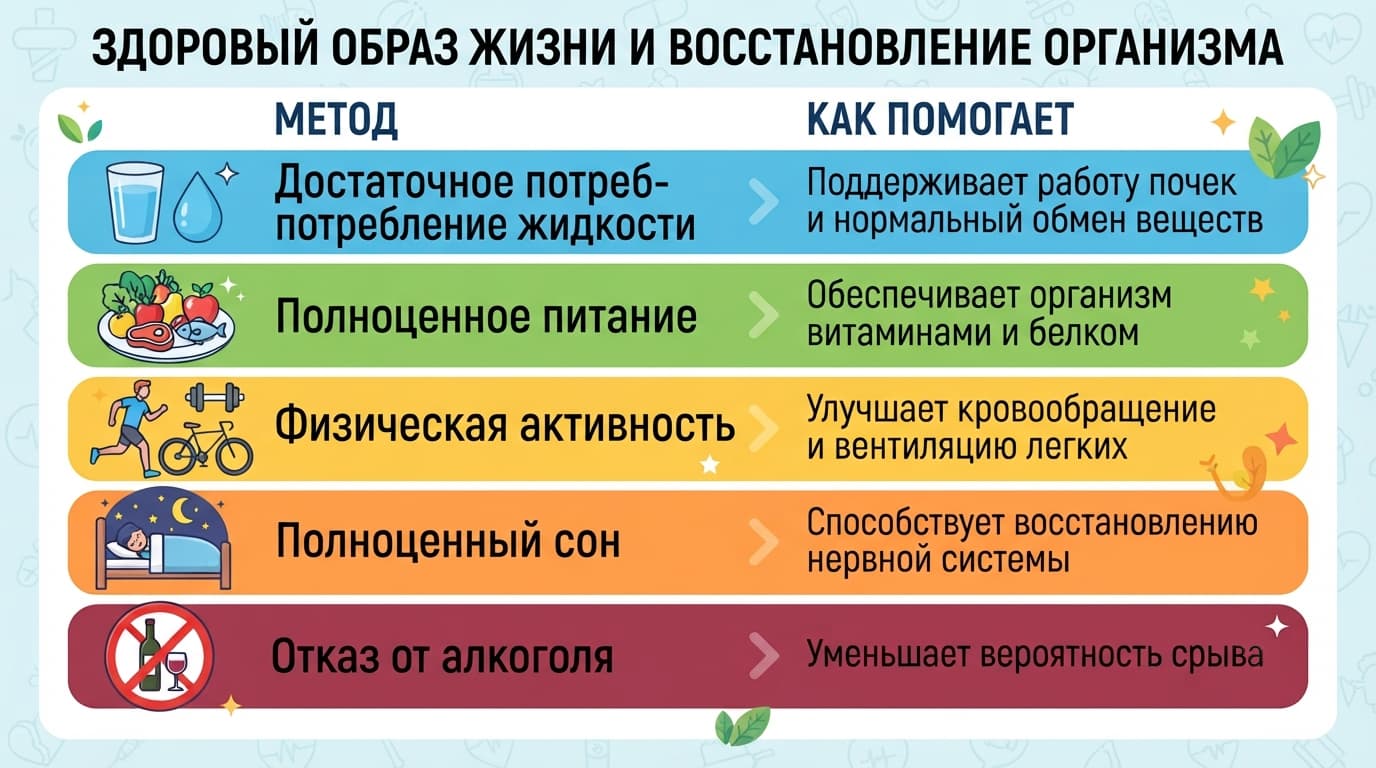 Инфографика: Здоровый образ жизни и восстановление организма